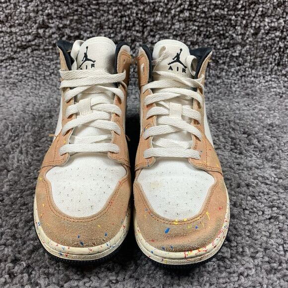 Nike Air Jordan 1 Mid SE Brushstroke DA8006-100 GS Size 6 Youth - Picture 6 of 8